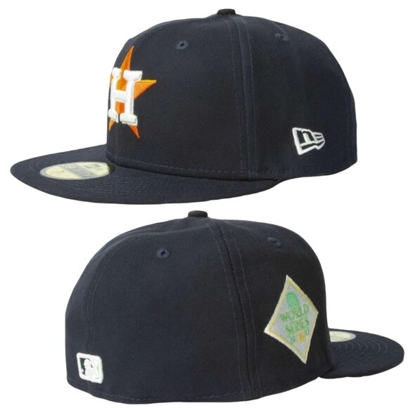 New Era Houston Astros Fitted Hat Cap 59FIFTY Citrus Pop 2017 WS - Picture 1 of 10